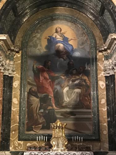 Estudio de la Inmaculada con San Juan, San Gregorio, San Juan Crisóstomo y San Agustín