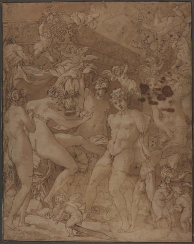 Estudio de Marte desarmado por Cupido y Venus desvestida por Ninfas