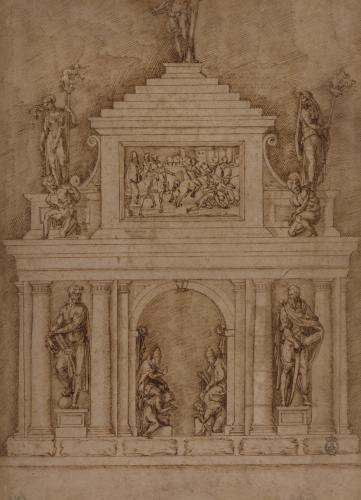 Estudio para los sepulcros de León X y Clemente VII en Santa Maria sopra Minerva