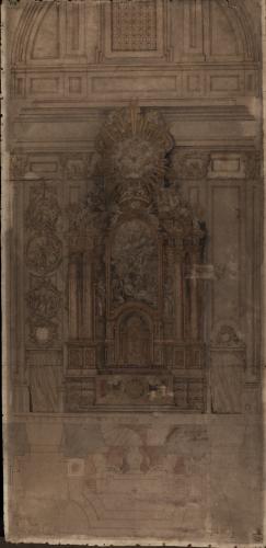 Planta y alzado del retablo de San Francisco de Regis