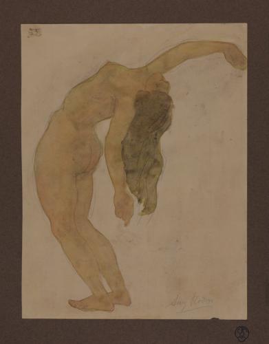 Estudio de mujer desnuda contorsionada