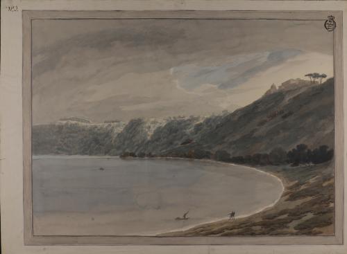 Vista del lago de Albano, desde la Galleria di Sotto