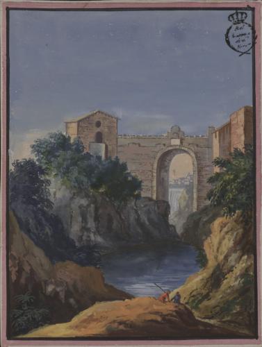 Puente de San Rocco y cascada en Tívoli