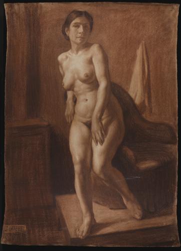 Estudio de desnudo femenino de cuerpo entero