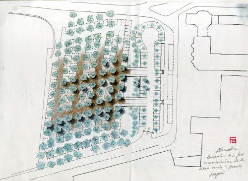 Cementerio del Carmelo de San José, Granada. Plano de remodelación de la zona verde