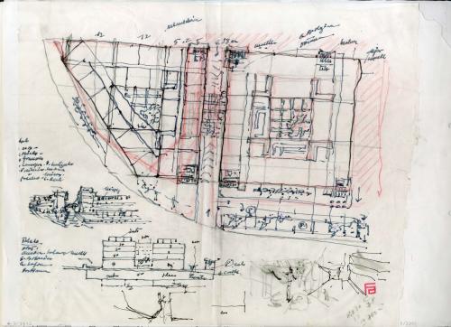 Instituto de Microelectrónica y Estación Biológica de Doñana en la Isla de la Cartuja, Sevilla. Plano de situación y croquis 