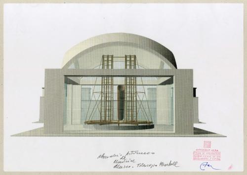 Observatorio Astronómico de Madrid. Espacio museológico para el Telescopio Herschel. Sección proyectada,         