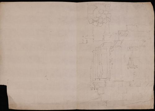 Alzado de paramentos del templo de Vesta en Tivoli