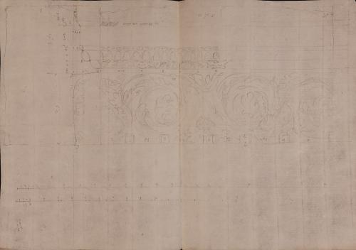 Apuntes del cornisamento de Nerón del palacio Colonna en Roma