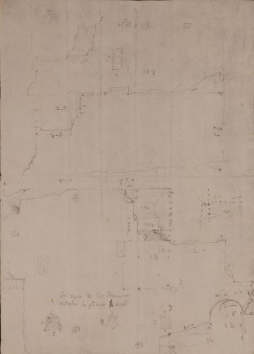 Apuntes de la sección de un cornisamento en el jardín del palacio Colonna