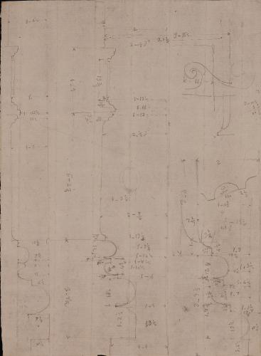 Sección de basas y arquitrabe del templo de Antonino y Faustina?