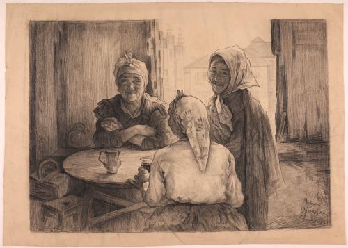 Ancianas alrededor de una mesa