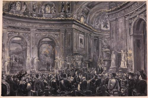 Madrid. Exequias  en San Francisco el Grande por la muerte de León XIII