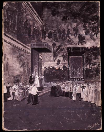 Finerales de don Luis I de Portugal en la Capilla Sixtina del Vaticano