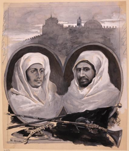 Retrato de Abd el Aziz y su hermano Muley Hafid