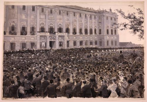 Aclamación ante el Palacio de Oriente