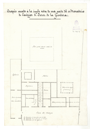 Croquis parcial de la planta de la Cartuja de Jerez