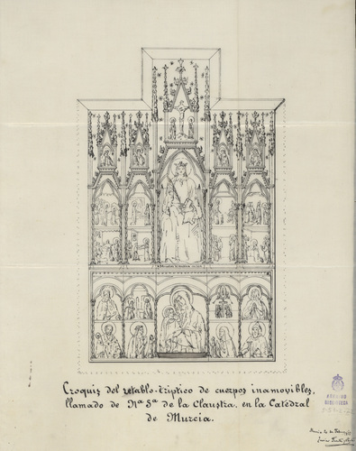 Croquis del retablo de Nuestra Sra. de la Claustra de la Catedral Murcia