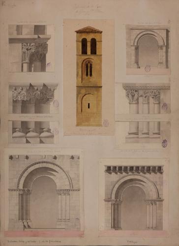 Portadas, torre, capiteles y basas de las iglesias de San Juan y Santa Clara de la Vega (Asturias)