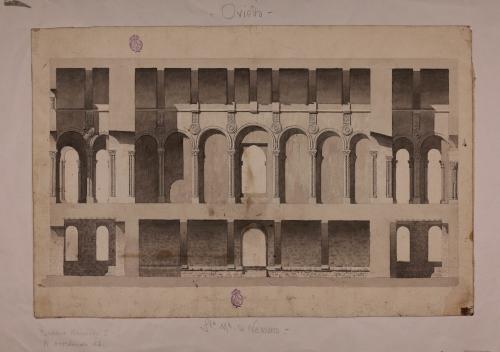 Sección longitudinal de Santa María del Naranco (Oviedo, Asturias)