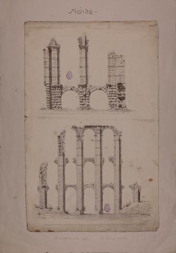 Alzado de los acueductos de San Lázaro y de los Milagros (Mérida)