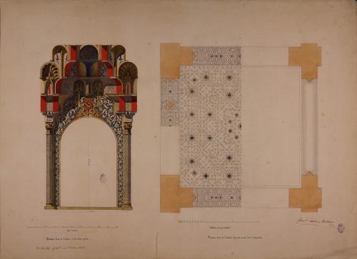 Planta y ventana de la sala de los Reyes de la Alhambra