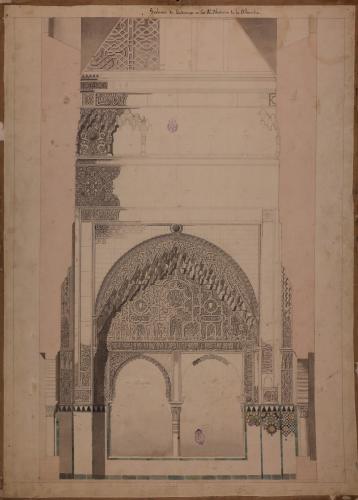 Sección transversal del mirador de Lindajara de la Alhambra