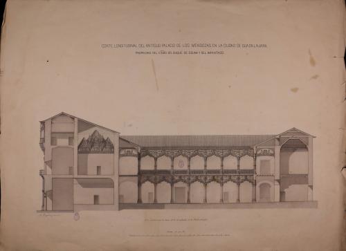 Sección longitudinal del palacio del duque del Infantado en Guadalajara