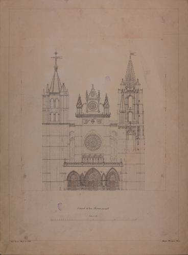 Alzado de la fachada principal de la catedral de León