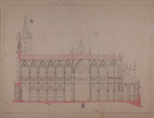 Sección longitudinal de la catedral de León