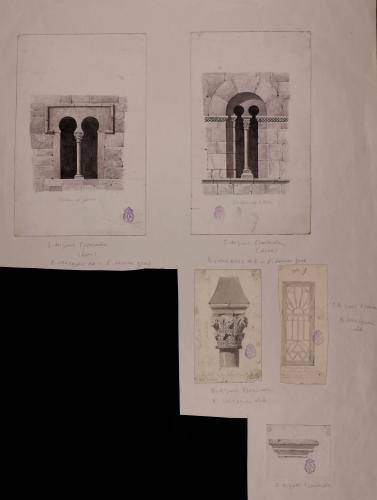 Dos ventanas, capitel,cancel y cimacio de la iglesia de San Miguel de la Escalada (Gradefes, León)