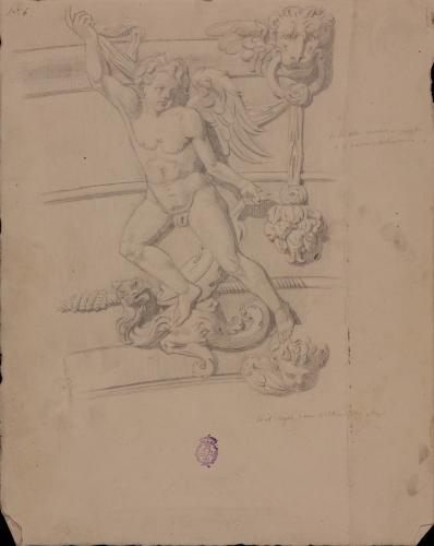 Estudio de la figura del ángel de la izquierda sobre la puerta principal de la Universidad de Alcalá de Henares (Madrid)
