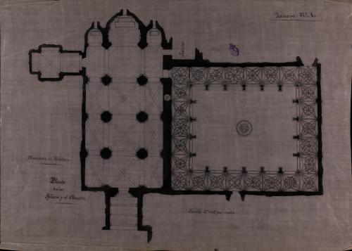 Planta de la iglesia y claustro del monasterio de Irache (Navarra)