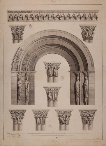 Portada, capiteles y cornisa de la iglesia de San Martín (Segovia)