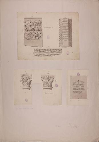 Capiteles visigodos, inscripciones paleocristianas, y fragmento arquitectónico de Sevilla