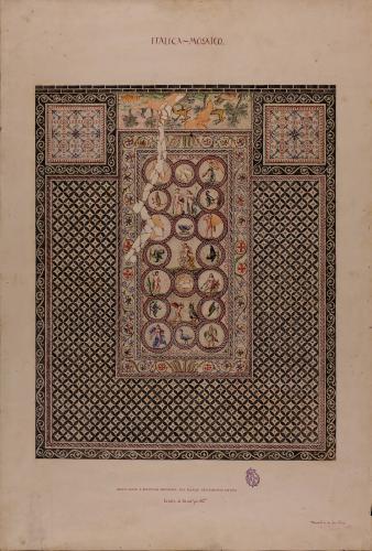 Planta del mosaico del peristilo del palacio, también llamado de Galatea (Itálica)
