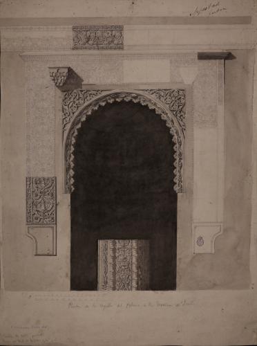 Alzado de la puerta de la antecapilla del palacio de las Dueñas (Sevilla)