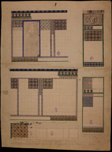 Azulejos de los zócalos de capilla y antecapilla del palacio de las Dueñas (Sevilla)