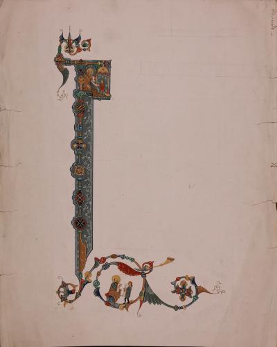 Letra L inicial de un códice de San Juan de los Reyes (Toledo)