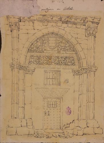 Alzado de la portada de la casa de los Toledo, en la calle de la ciudad de Toledo