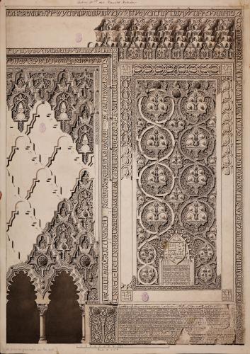 Detalle de los motivos decorativos del Hejal de la sinagoga de Santa María del Tránsito (Toledo)