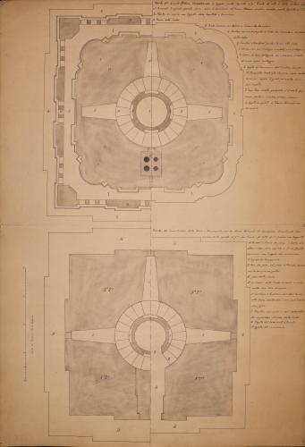 Planta del primer y segundo cuerpos  de la torre de la Seo de Zaragoza