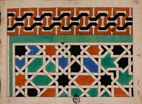 Zócalo de alicatado del salón de Comares en el palacio de la Alhambra