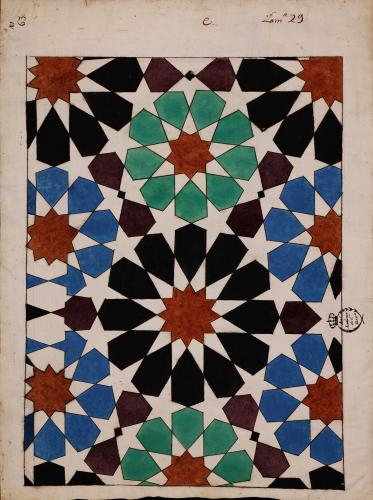 Panel alicatado en e mirador de la Lindaraja del palacio de la Alhambra