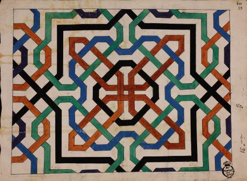 Fragmento de panel alicatado de la sala de las Dos Hermanas en el palacio de la Alhambra