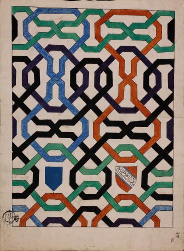 Fragmento de panel alicatado de la sala de las Dos Hermana en el palacio de la Alhambra