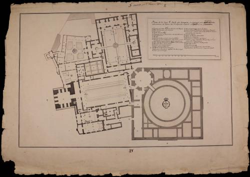 Planta del palacio nazarí y del de Carlos V en la Alhambra