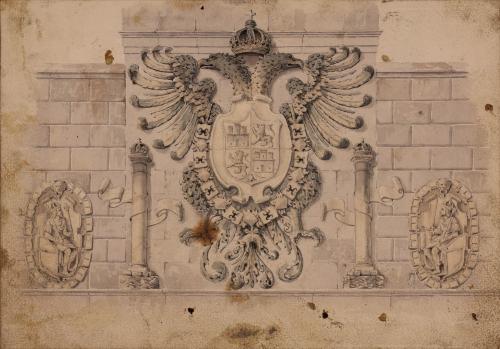 Escudo imperial de Carlos V en la puerta nueva de Bisagra en Toledo