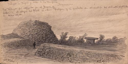 Vista del poblado talayótico y taula de Trepucó (Mahón)