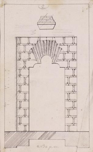 Alzado y planta de arco trilobulado mudéjar